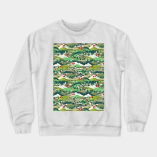 Swiss village folk art Crewneck Sweatshirt